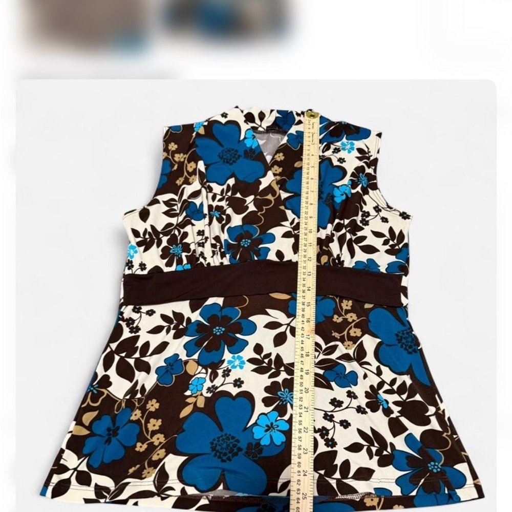 Agenda Floral Dress with Blue and Brown Design - Picture 4 of 4